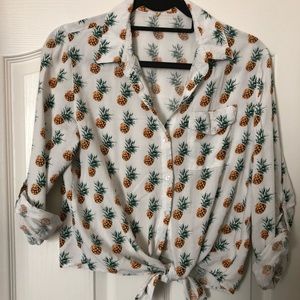Pineapple button up shirt